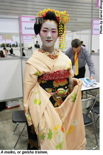 A maiko, or geisha trainee A maiko, or geisha trainee