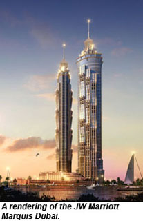 A rendering of the JW Marriott Marquis Dubai