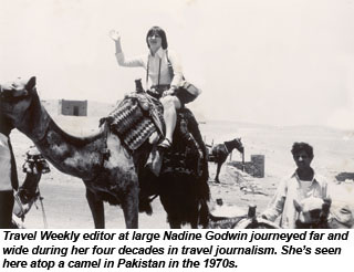 Nadine on a camel