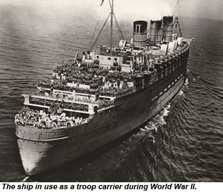 Queen Mary with troops